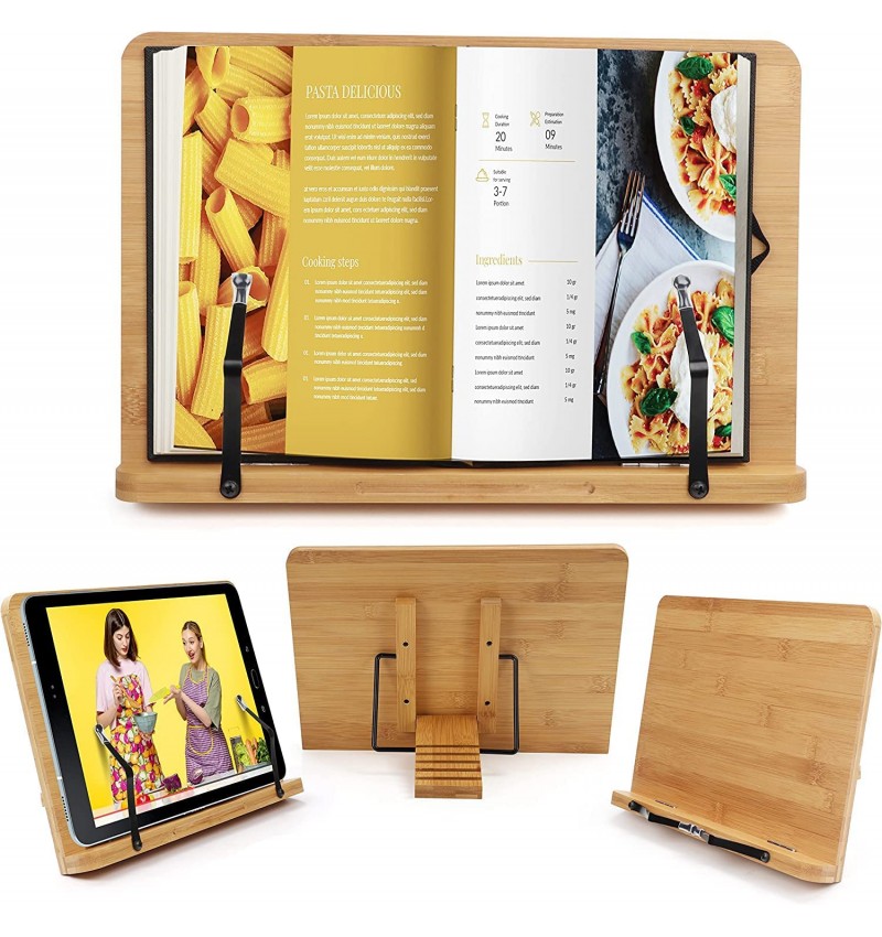 Readaeer Atril para Libros Soporte para Libros Atril de Lectura Atril  bambú… (bambú) : : Hogar y cocina