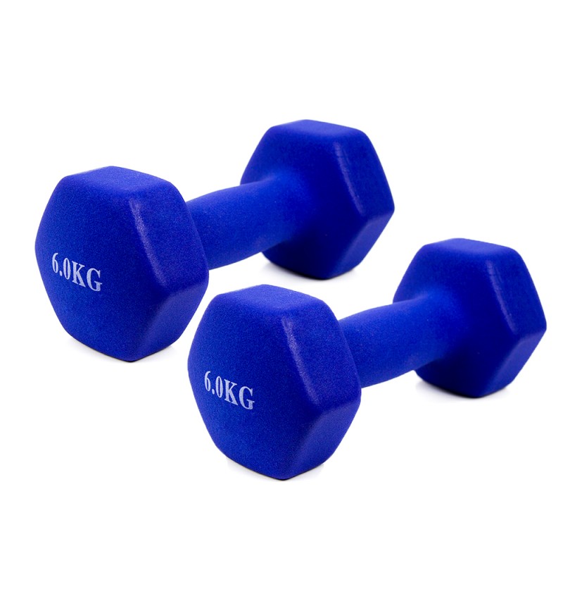 Coshano Mancuernas de 6 Kg antiresbalantes pesa fitness azul